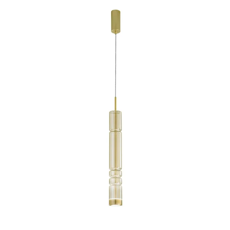 Lampadario Tubolare in Vetro Led 3000K Ambra