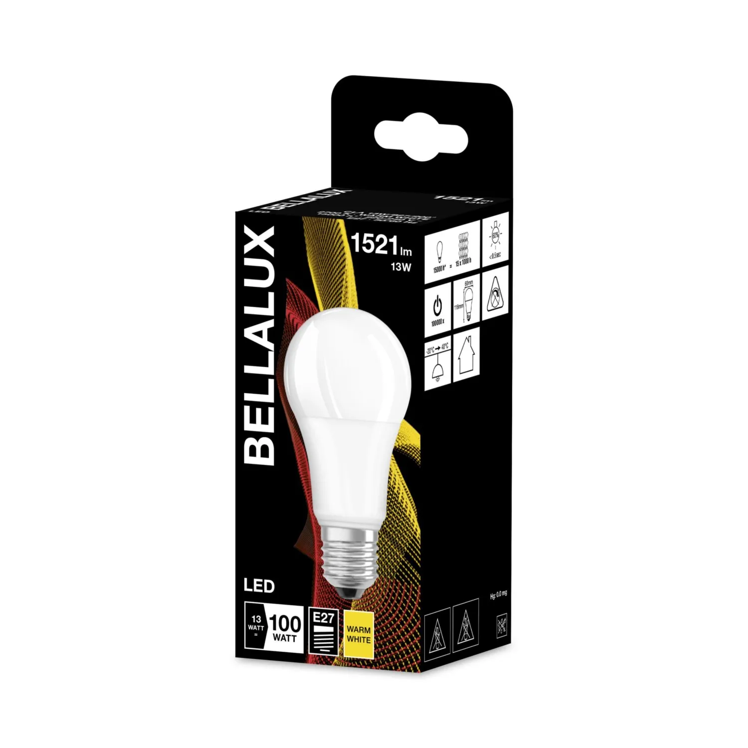 Lampadina LED E27 a goccia Bellalux 1521 lm bianco caldo