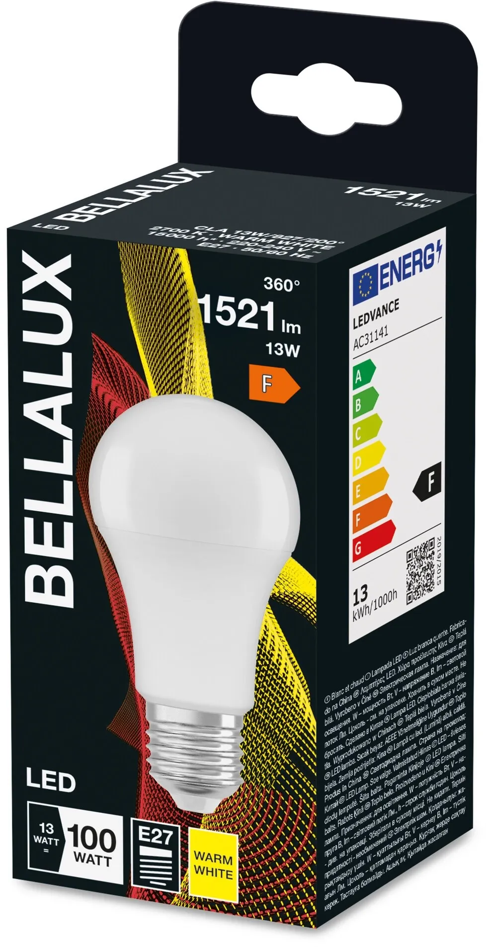 Lampadina LED E27 a goccia Bellalux 1521 lm bianco caldo