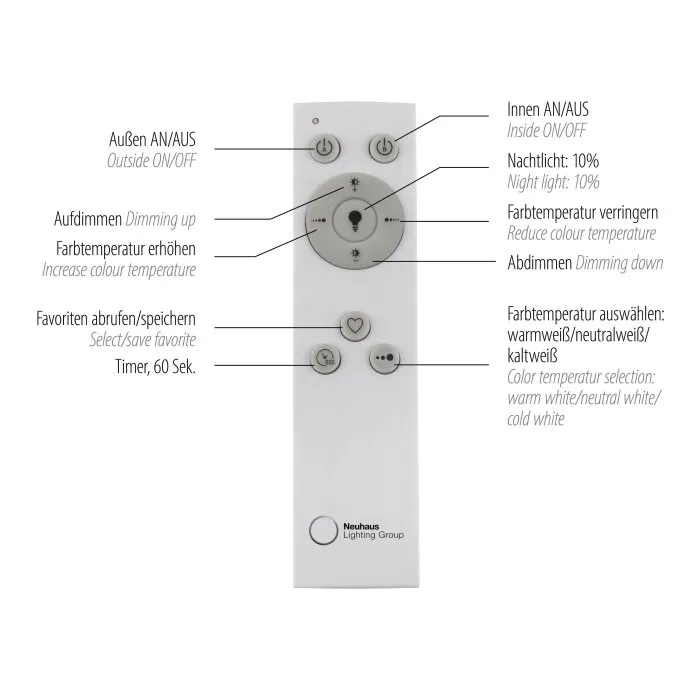 Leuchten-Direkt ASMIN Plafoniera LED Nero, 1-Luce, Telecomando