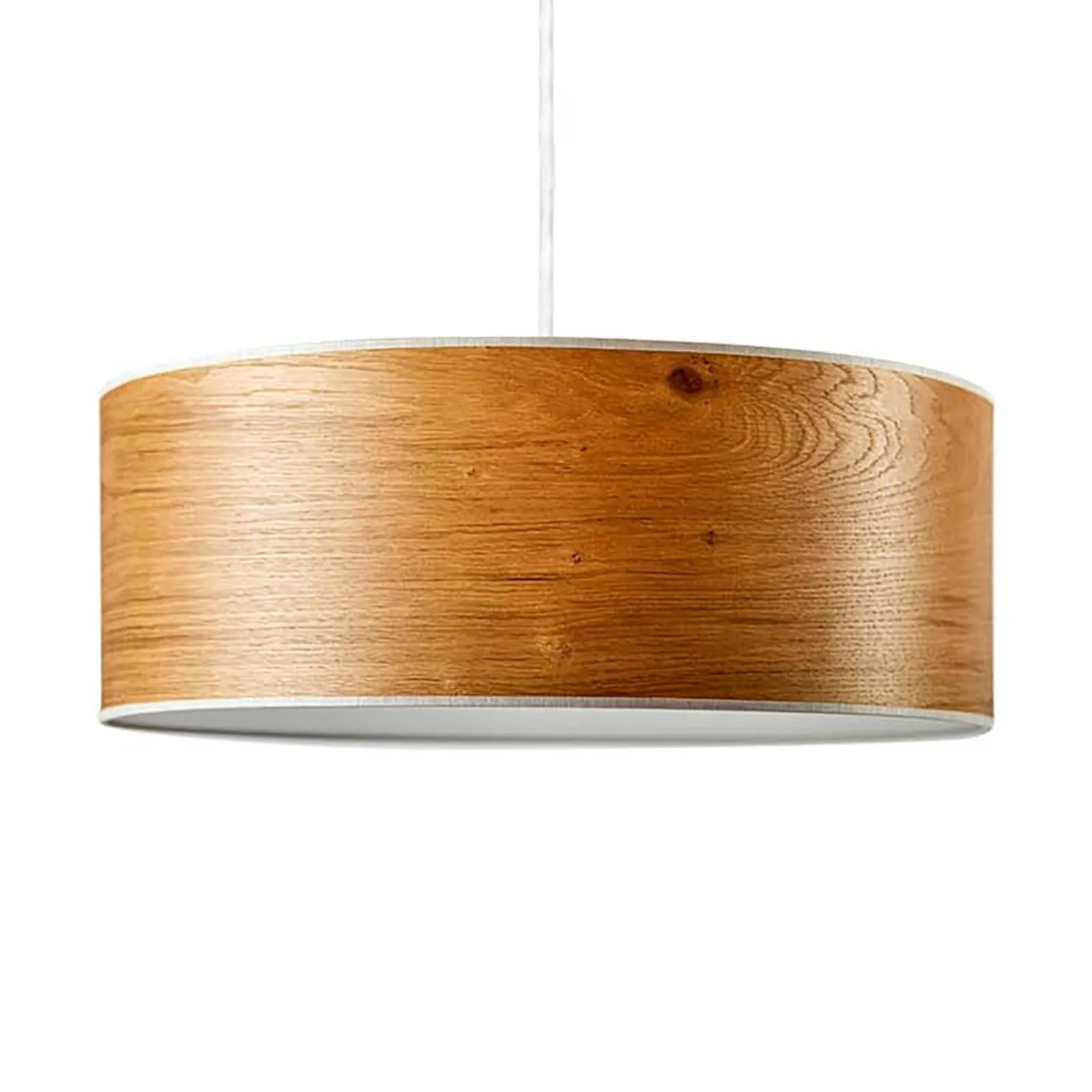 LeuchtNatur Discus lampada a sospensione 35cm rovere bianco