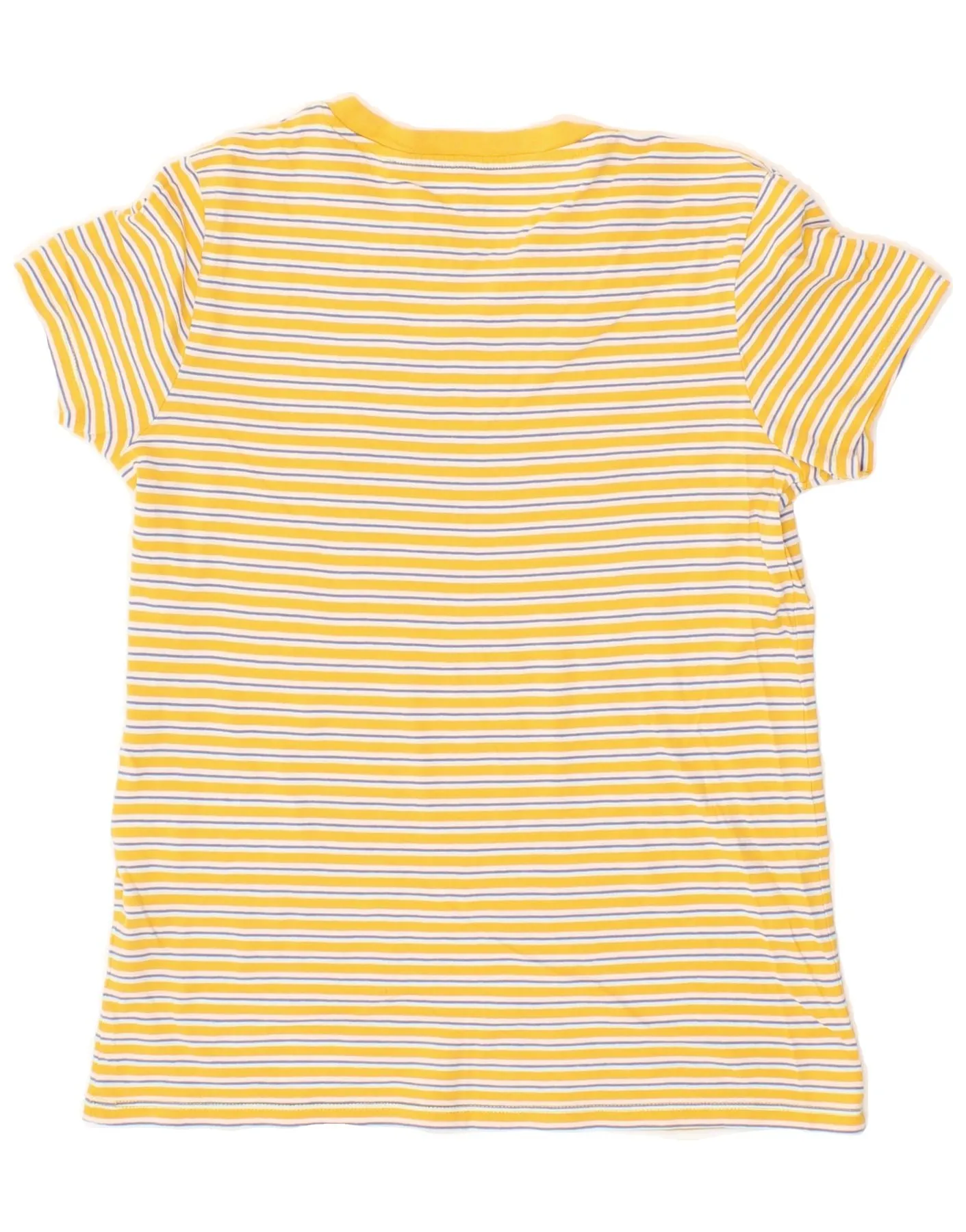 LEVI'S Womens Perfect Crew T-Shirt Top UK 6 XS Yellow Striped