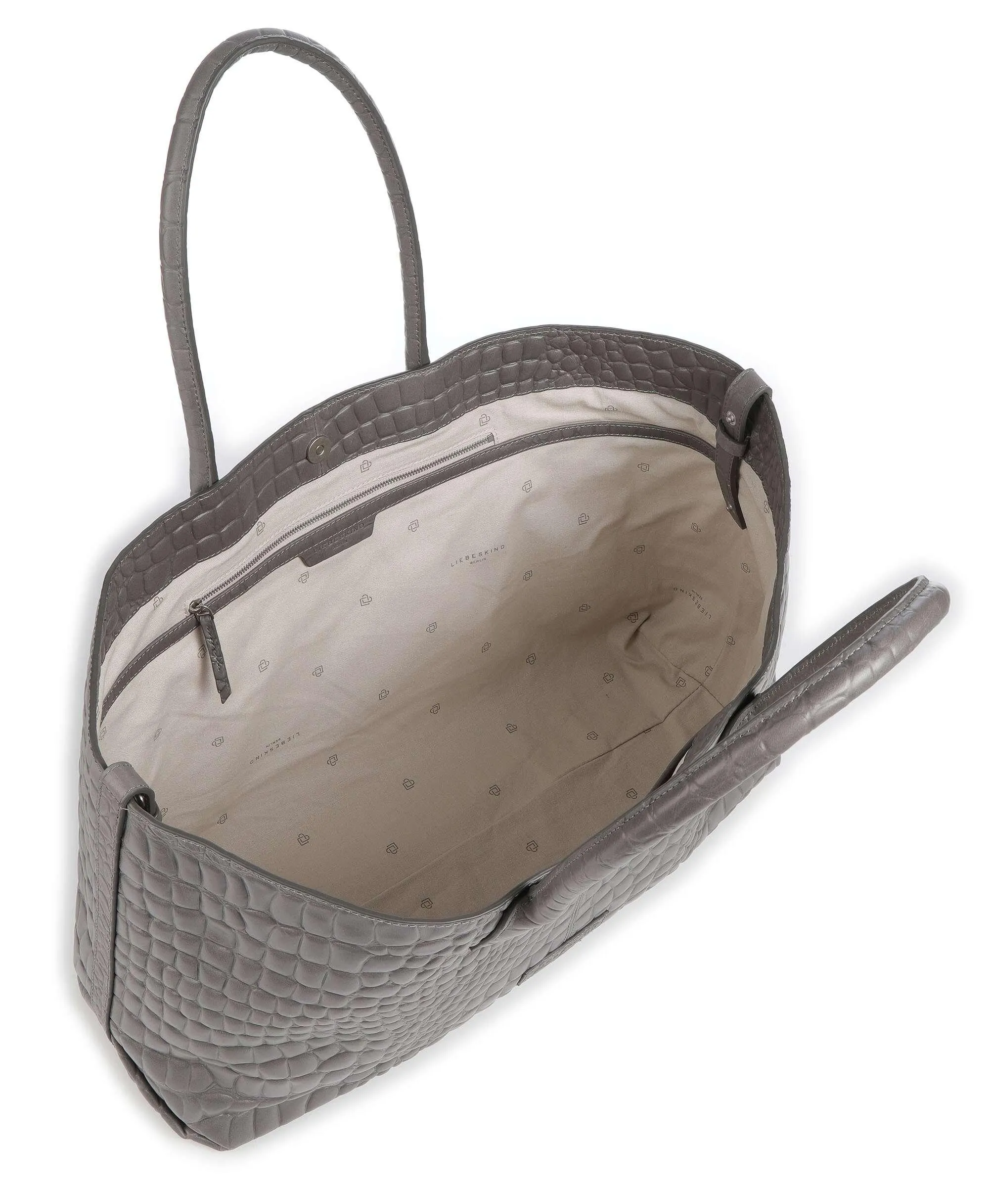  Liebeskind Chelsea Waxy Croco L Borsa shopper pelle in rilievo grigio scuro  