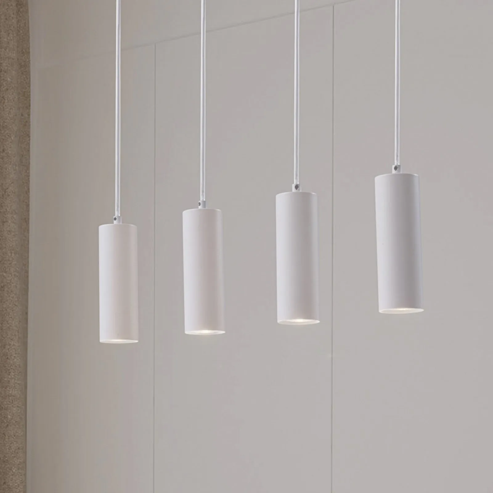 Lindby lampada a sospensione Joffrey, 76 cm, bianco, a 4 luci, GU10