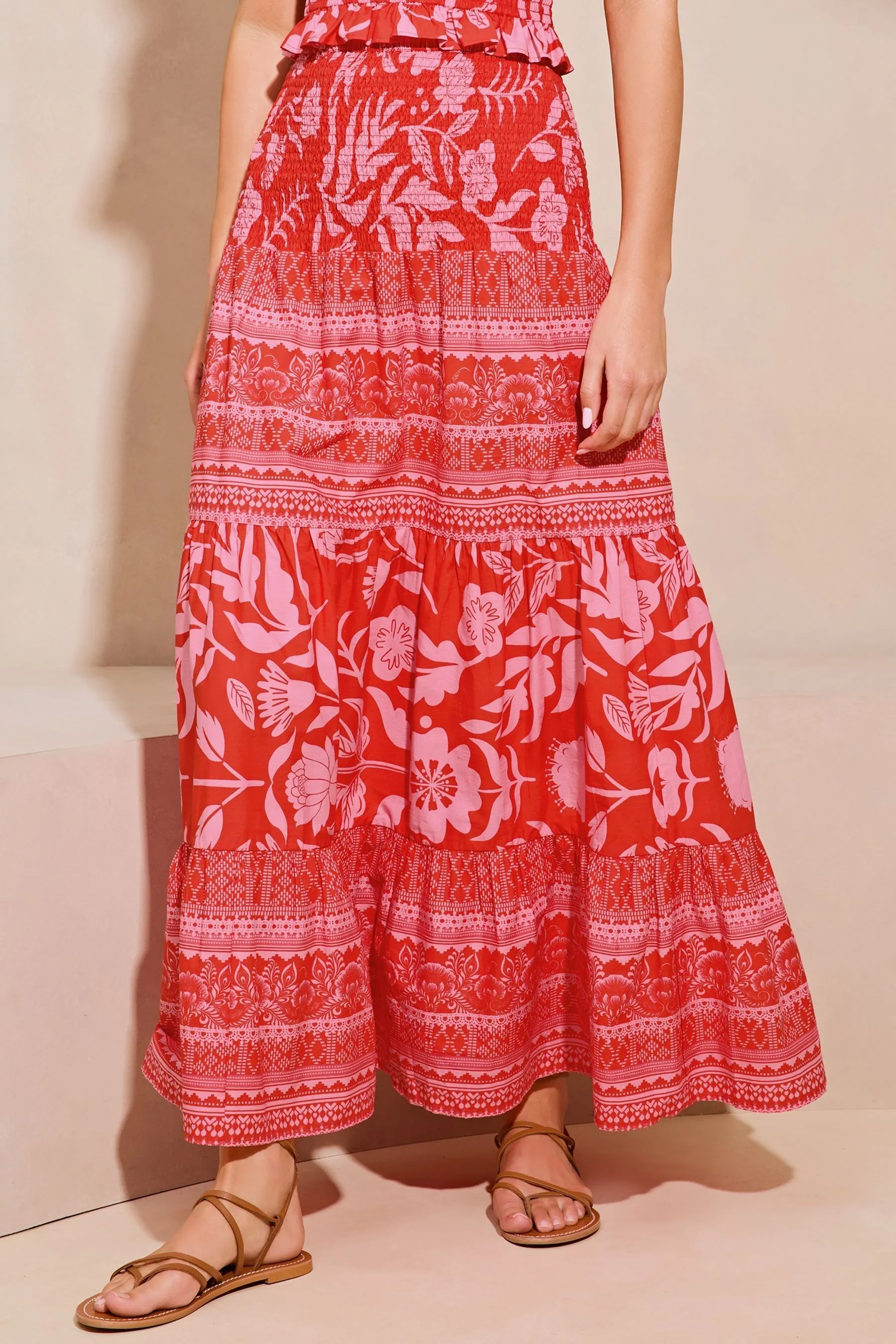 Lipsy arricciato - Gonna midi stampata