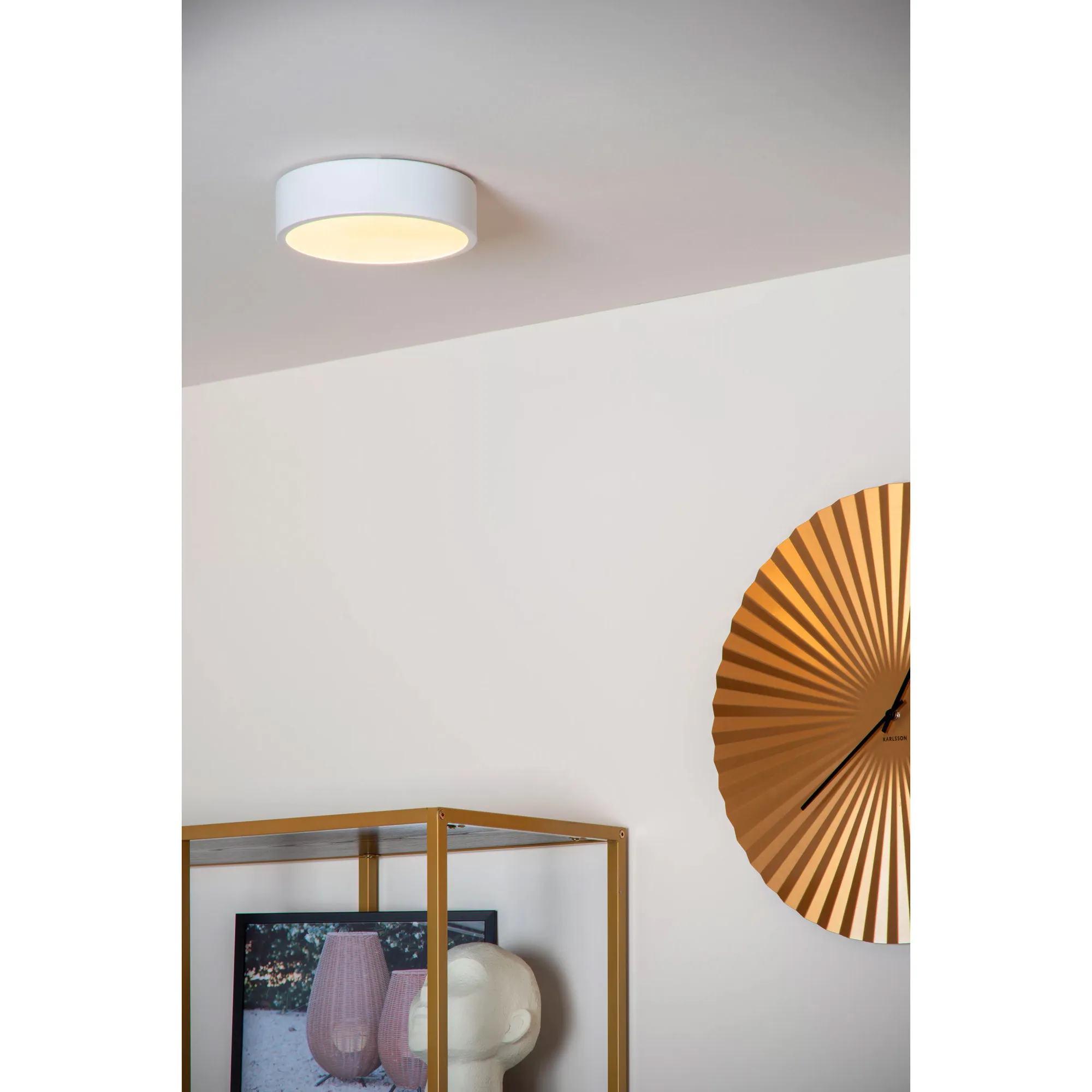 Lucide  Lampada a soffitto rotonda per bagno Ø 20 cm con luce a led dimmerabile Unar - 12W - 2700k Luce Calda