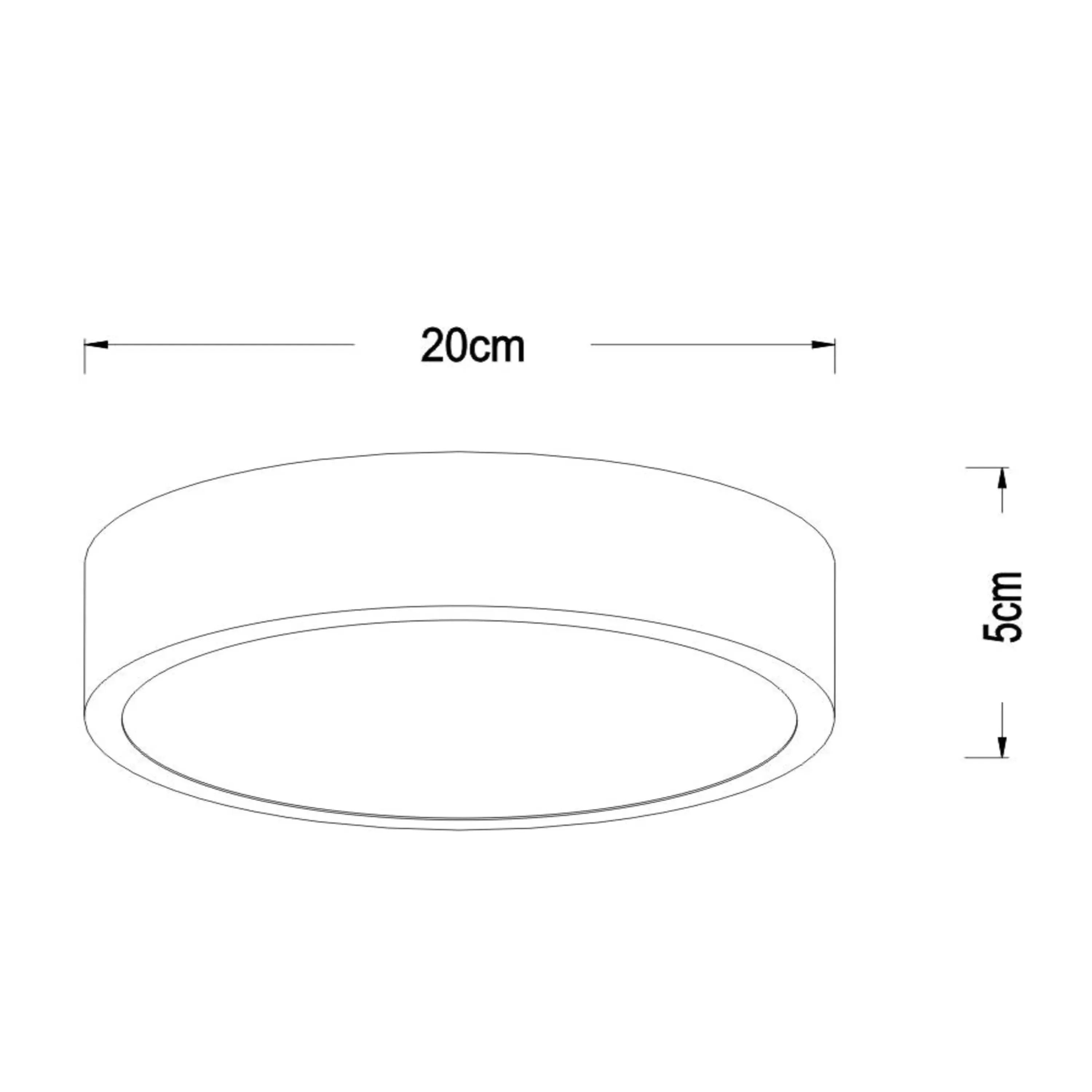 Lucide  Lampada a soffitto rotonda per bagno Ø 20 cm con luce a led dimmerabile Unar - 12W - 2700k Luce Calda