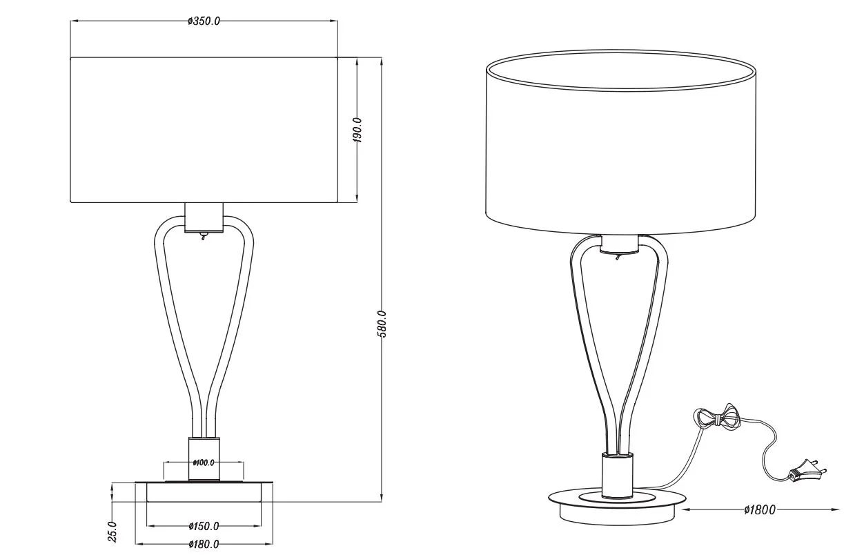 Lume da Tavolo Paris II Nichel con Paralume Bianco Trio Lighting