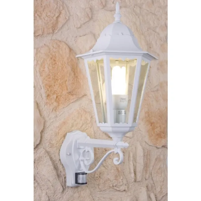 Lutec BRISTOL Applique per esterno Trasparente, chiaro, Bianco, 1-Luce, Sensori di movimento