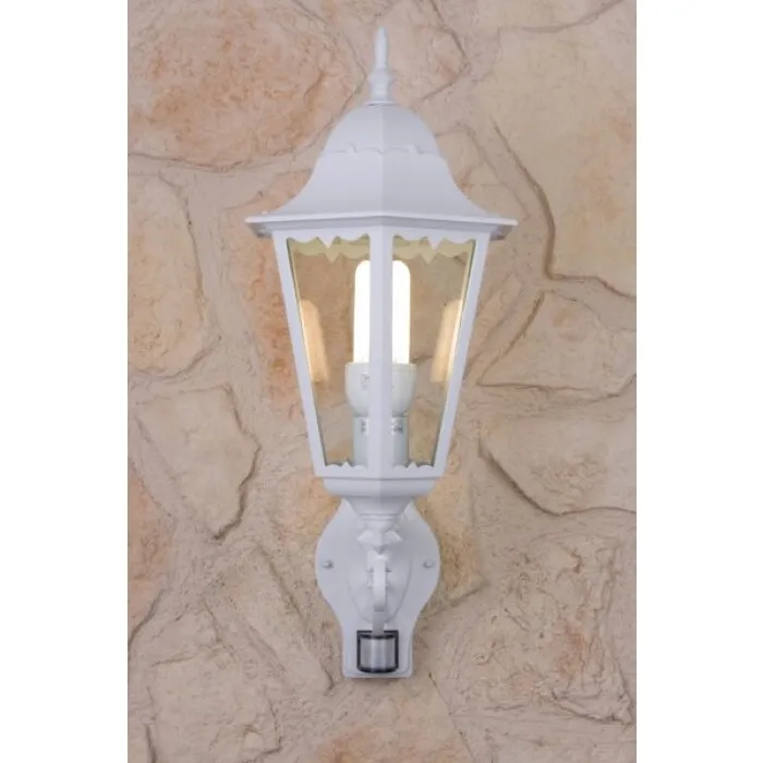 Lutec BRISTOL Applique per esterno Trasparente, chiaro, Bianco, 1-Luce, Sensori di movimento