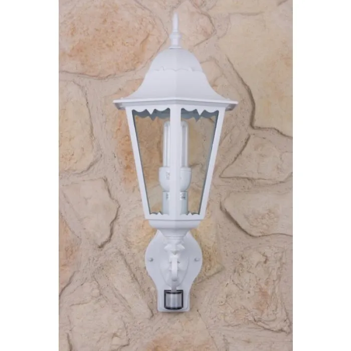 Lutec BRISTOL Applique per esterno Trasparente, chiaro, Bianco, 1-Luce, Sensori di movimento