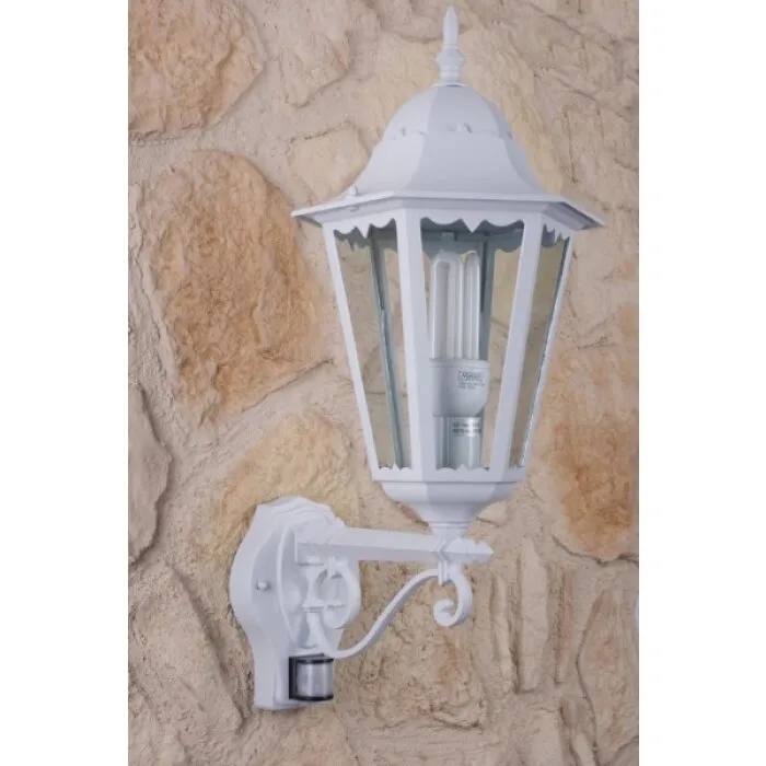 Lutec BRISTOL Applique per esterno Trasparente, chiaro, Bianco, 1-Luce, Sensori di movimento
