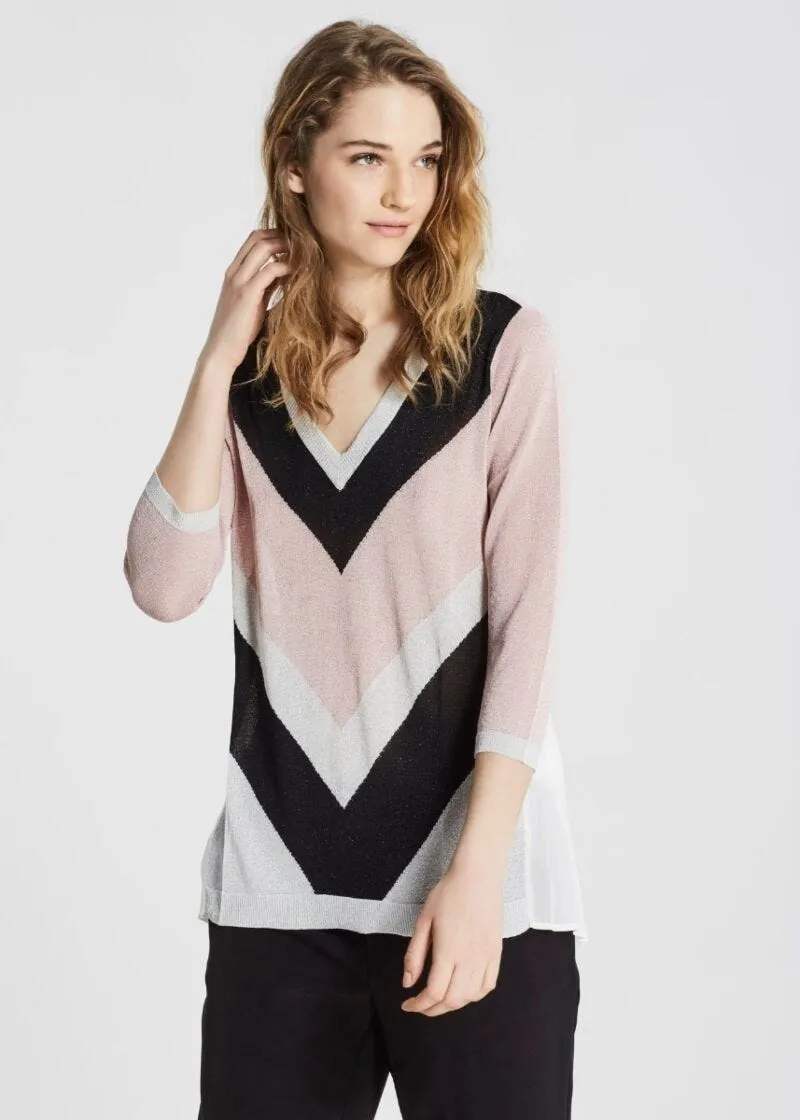Maglia con inserto in pizzo