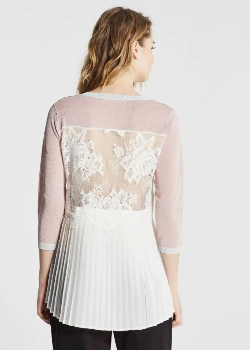 Maglia con inserto in pizzo