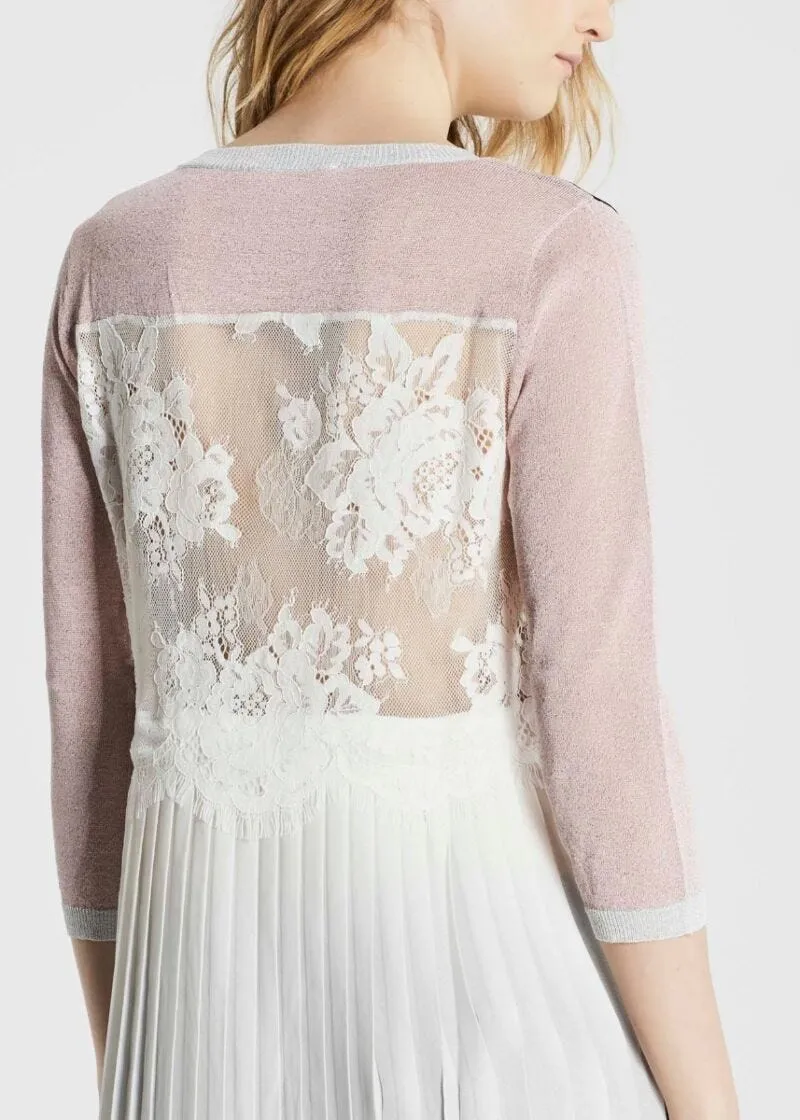 Maglia con inserto in pizzo