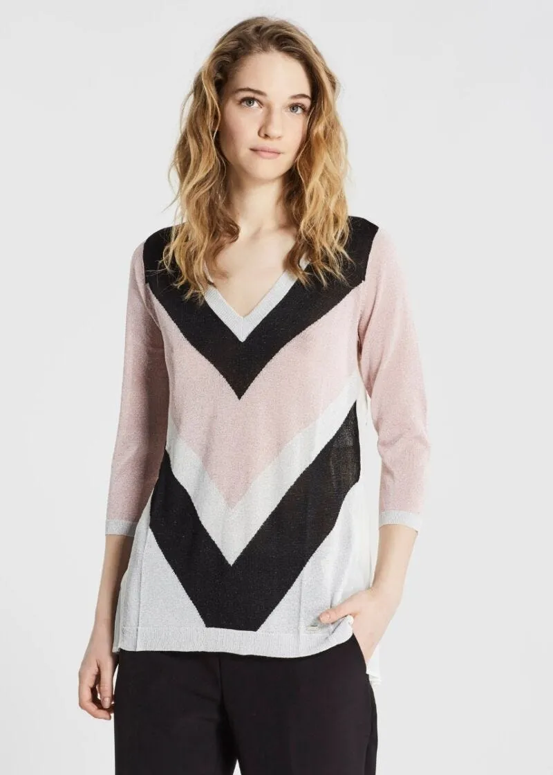 Maglia con inserto in pizzo