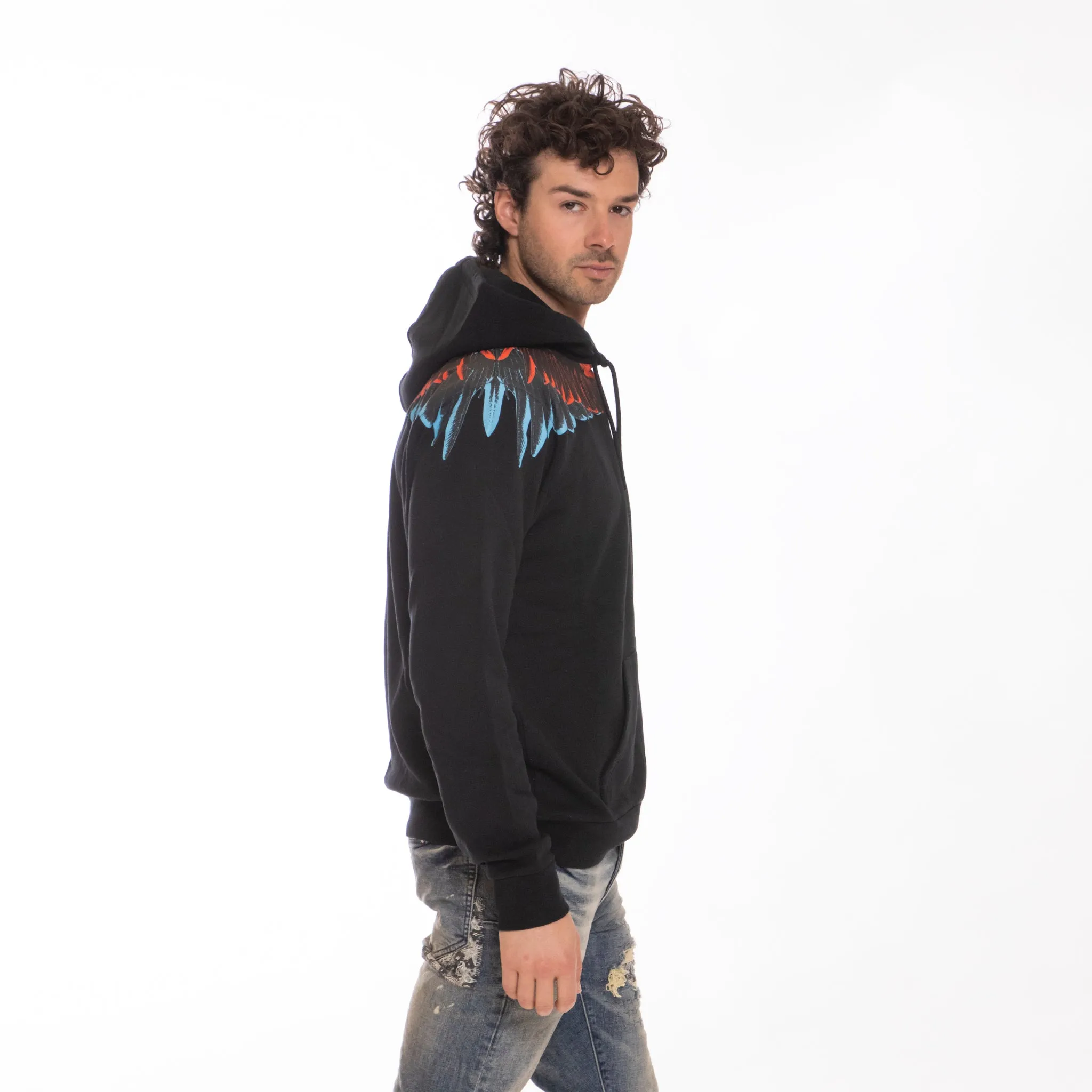 MARCELO BURLON ICON WINGS HOODIE BLACK RED