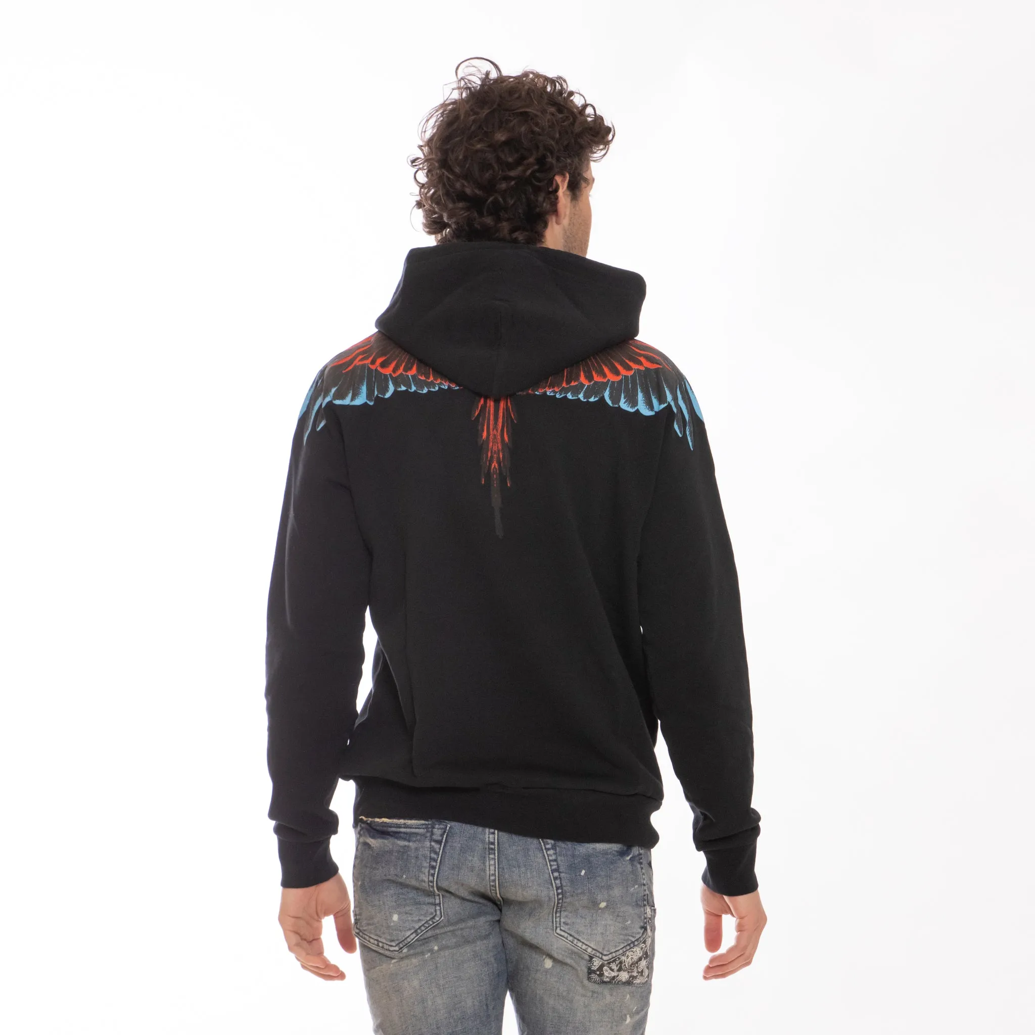 MARCELO BURLON ICON WINGS HOODIE BLACK RED