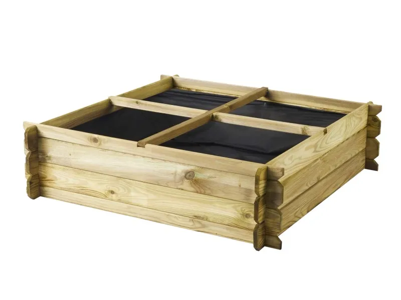 Mini orto quadrato in legno BASIL 200L 1000x1000xA270 mm
