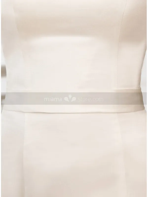 NICOLE - Abito da sposa A-line di raso senza maniche