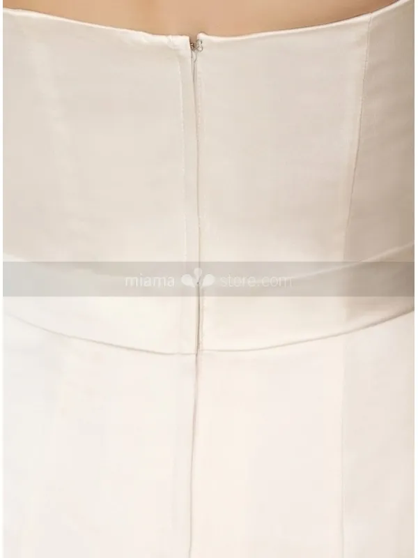 NICOLE - Abito da sposa A-line di raso senza maniche