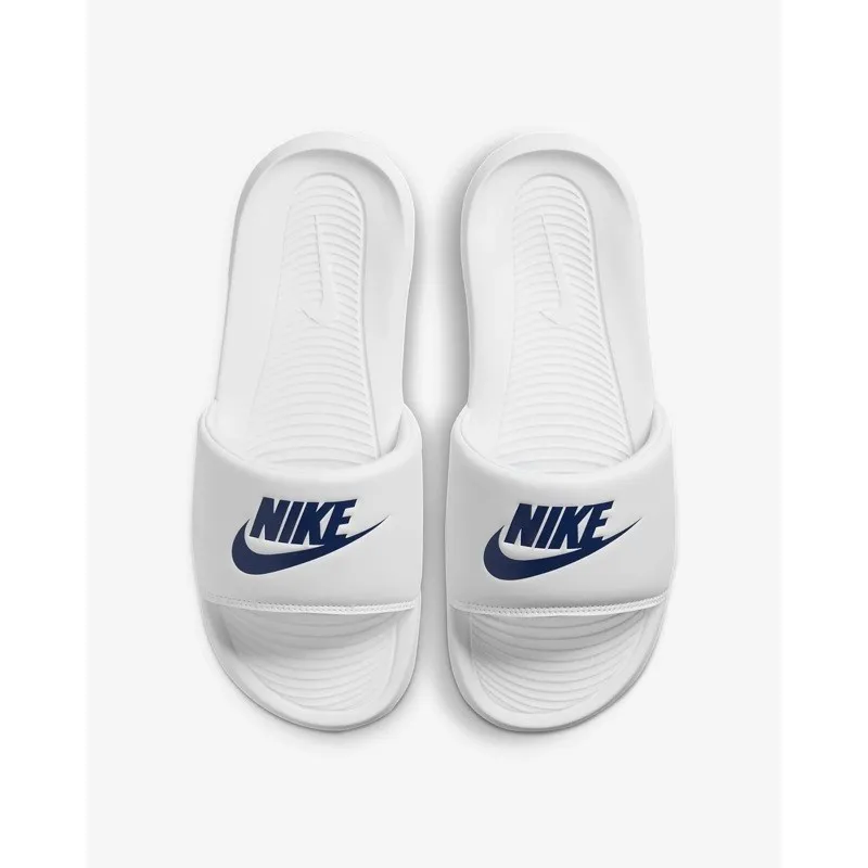 NIKE CIABATTA UOMO  VICTORI ONE SLIDR  BIANCO LOGO COLORE BLU ROYAL