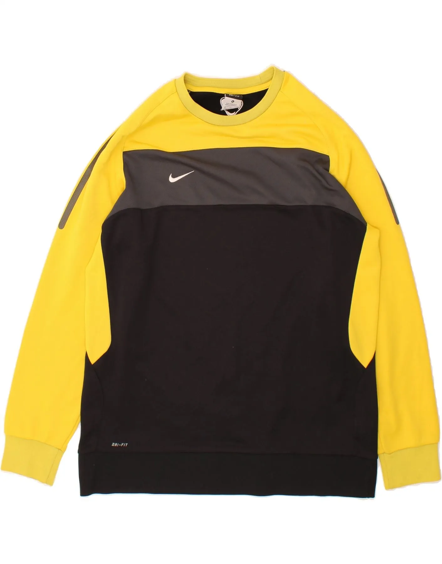NIKE Mens Dri Fit Sweatshirt Jumper UK 46/48 XL Black Colourblock