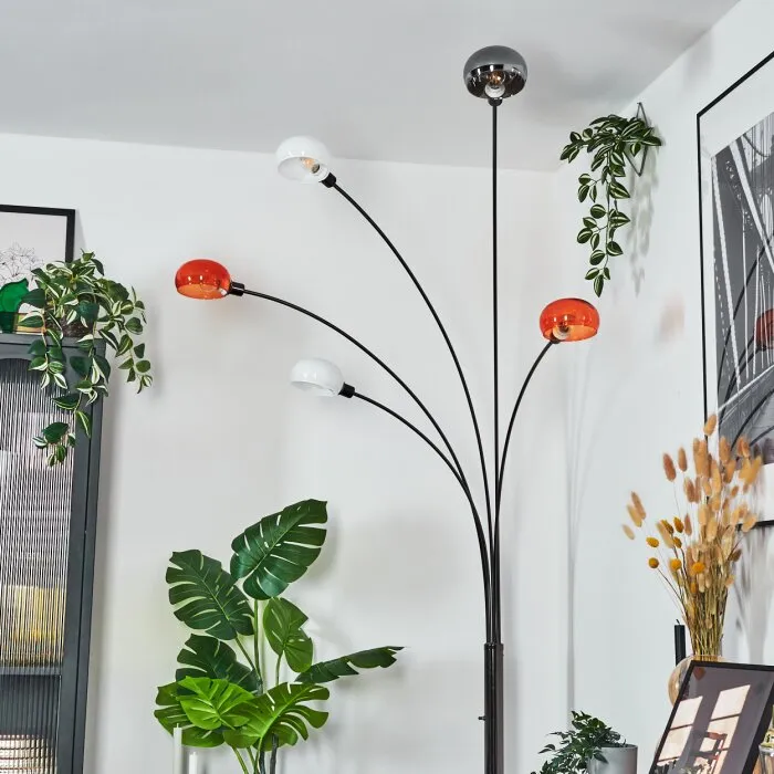 Nikkala Lampada da terra Cromo, Nero, 5-Luci