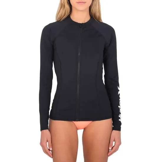 OAO SOLID ZIP FRONT LS RASHGUARD - BLACK