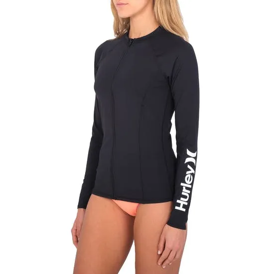 OAO SOLID ZIP FRONT LS RASHGUARD - BLACK