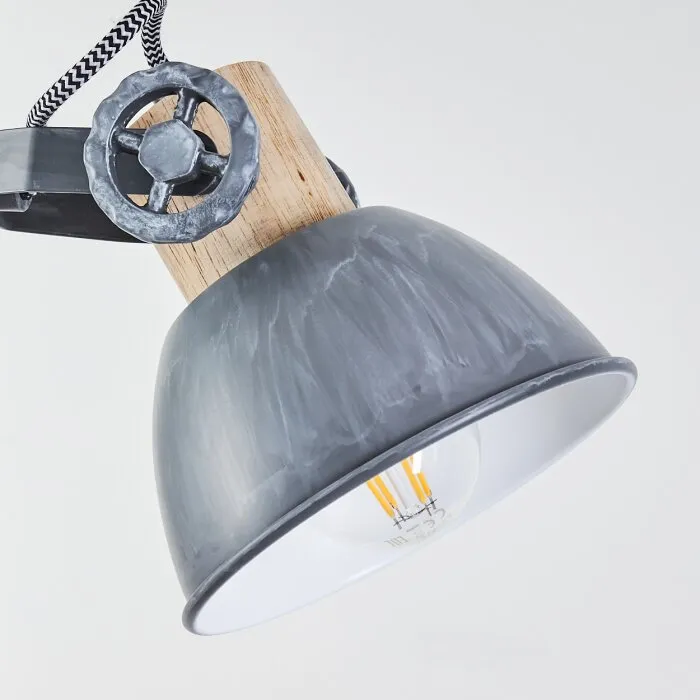 Orny Lampada da terra Grigio, Legno chiaro, 2-Luci