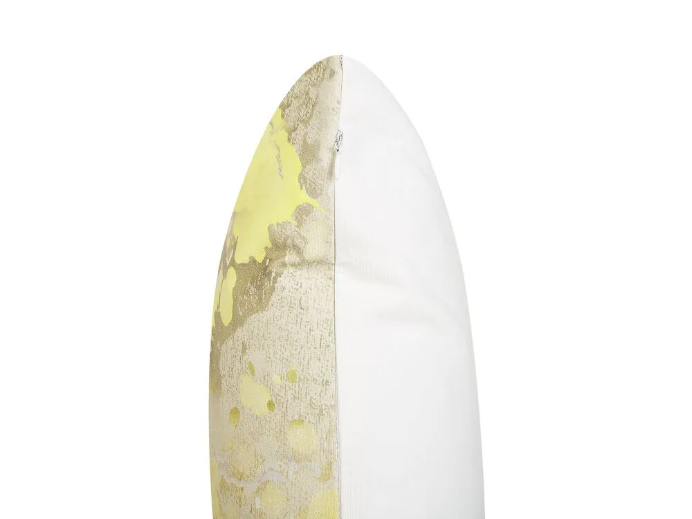 PACHIRA Set di 2 cuscini Trama astratta Giallo 45 x 45 cm Cotone