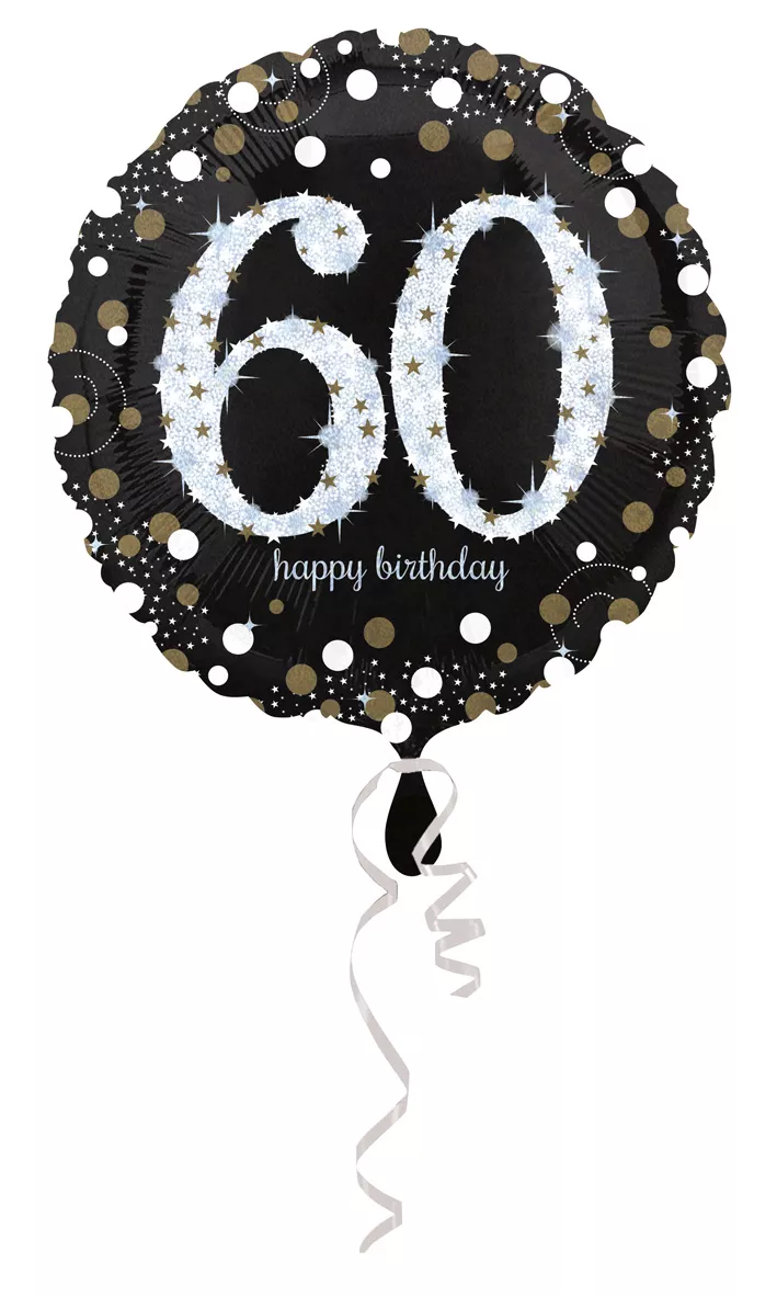 Palloncino 60° compleanno nero - oro