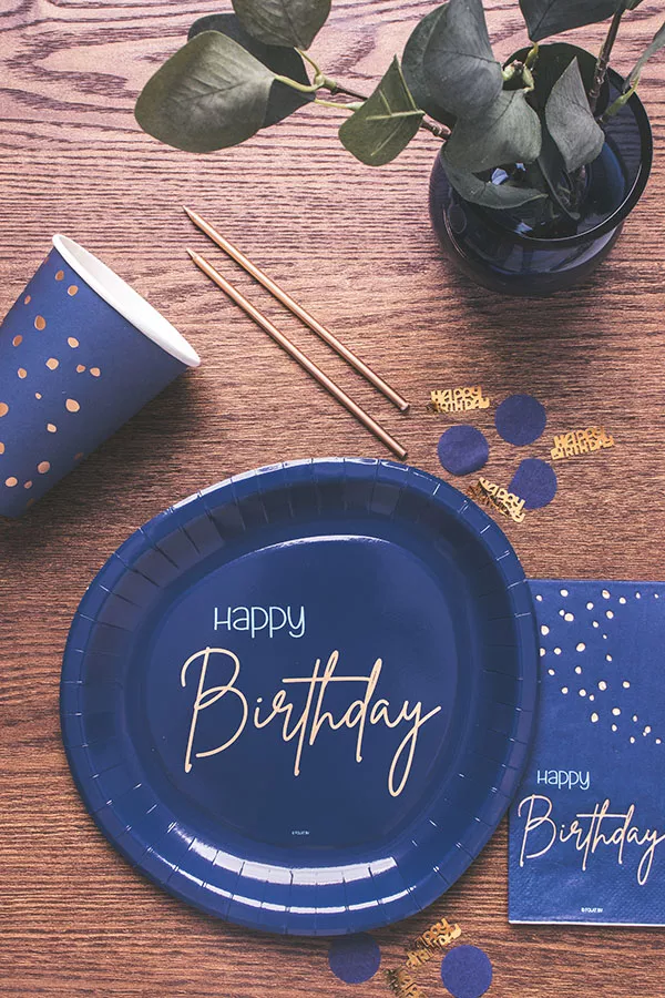 Palloncino Happy Birthday blu