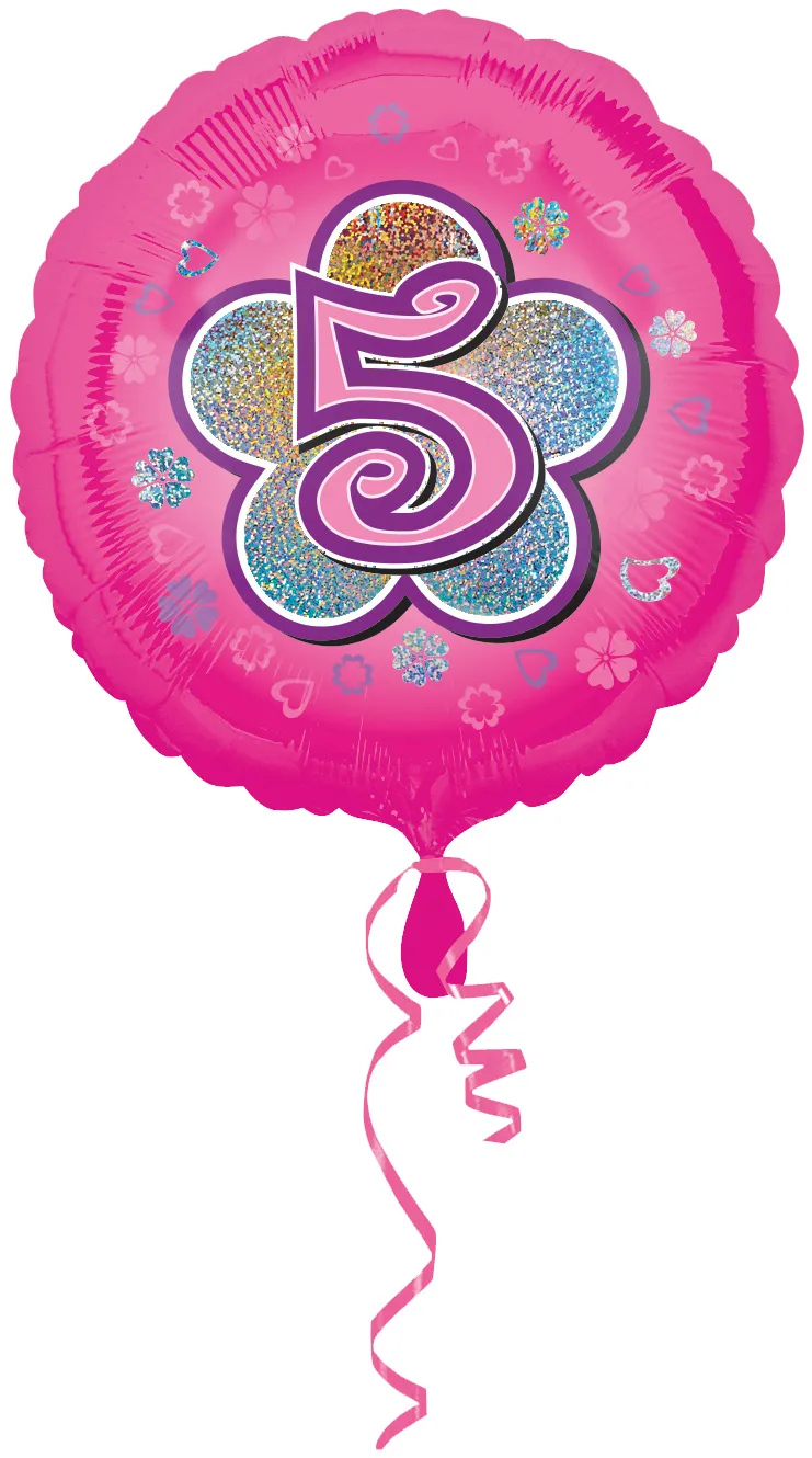 Palloncino numero 5 in rosa