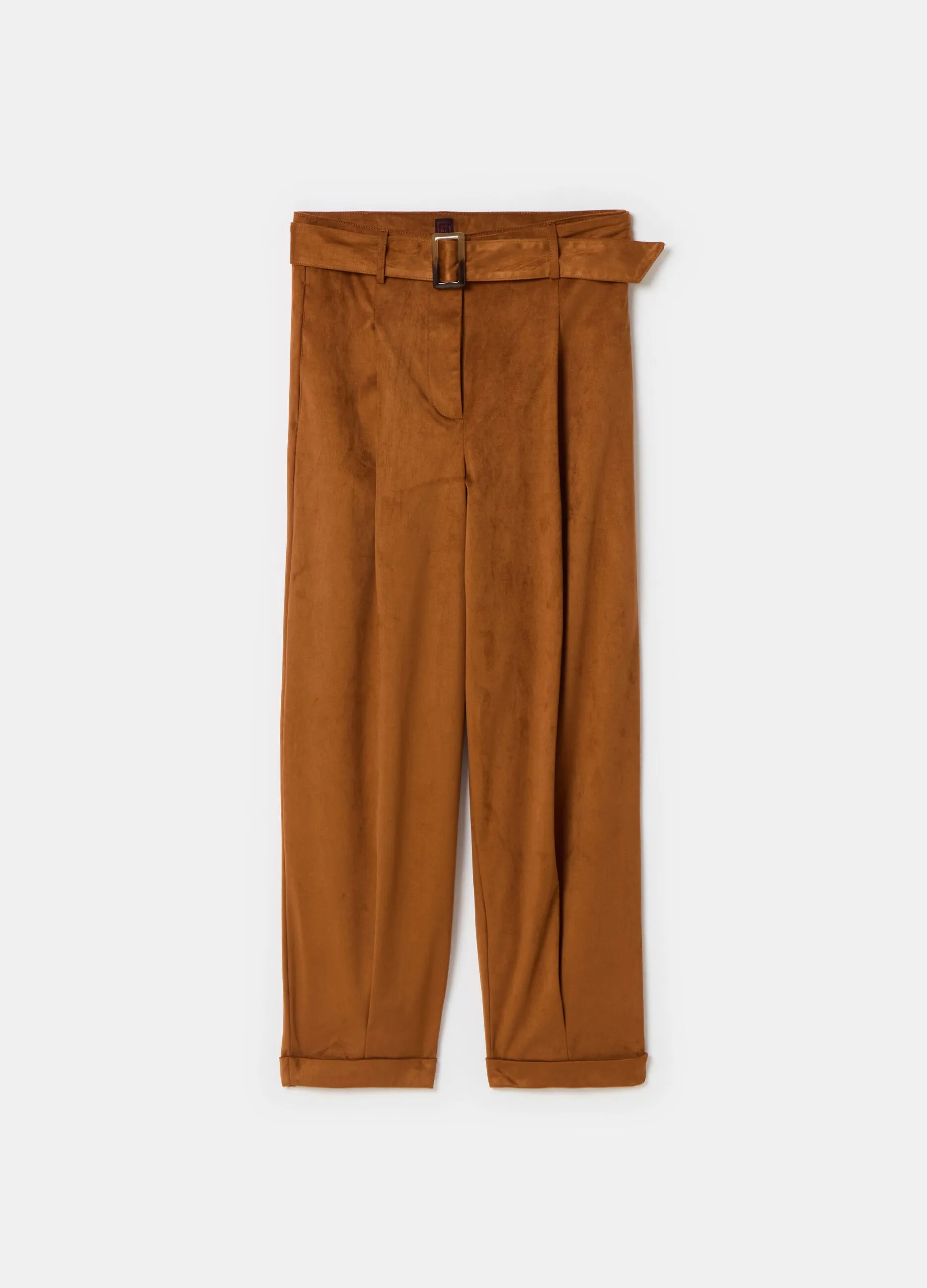 Pantalone a sigaretta ankle fit in suede