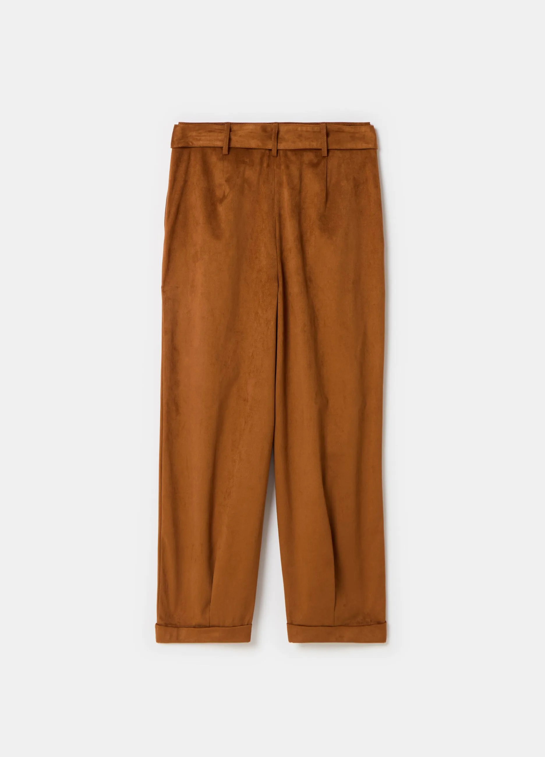 Pantalone a sigaretta ankle fit in suede
