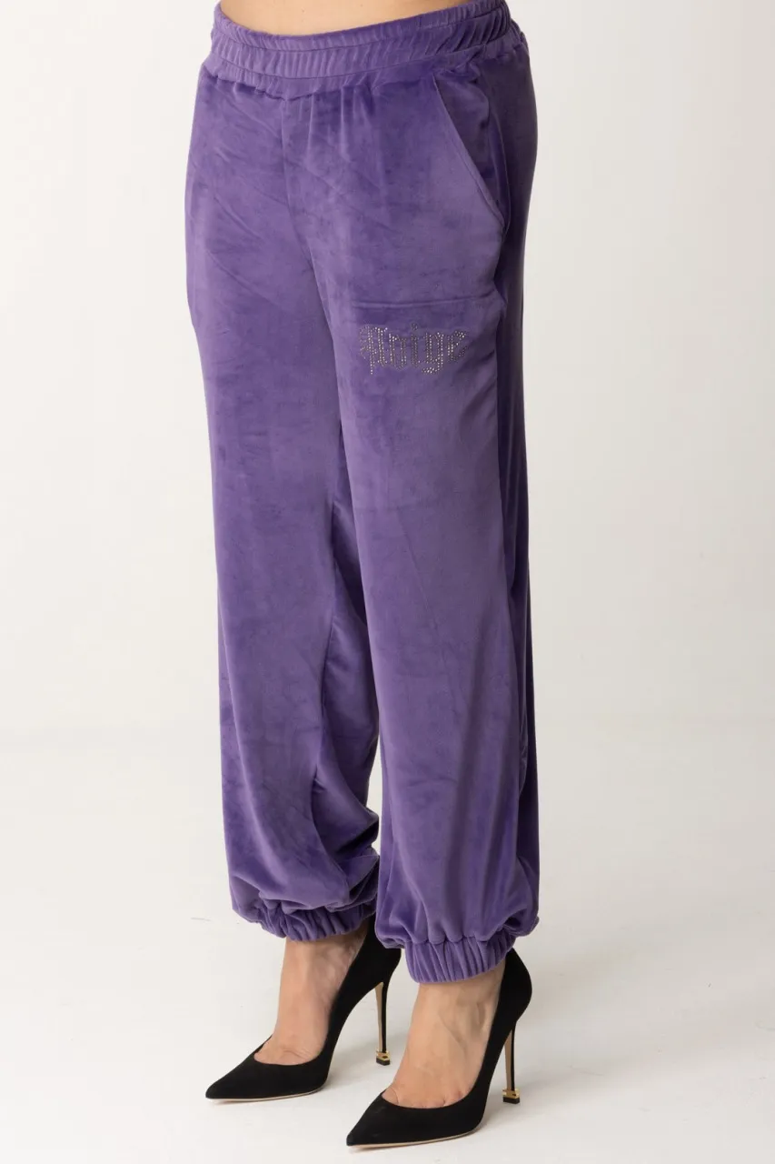 Pantaloni jogging in ciniglia PURPLE RAIN