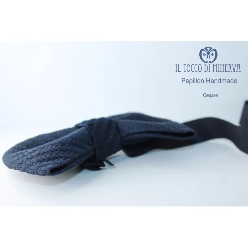 Papillon Uomo Cesare seta tessuto alta moda Linea Sposo - Realizzato a mano 