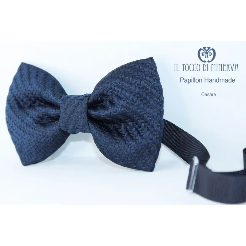 Papillon Uomo Cesare seta tessuto alta moda Linea Sposo - Realizzato a mano 