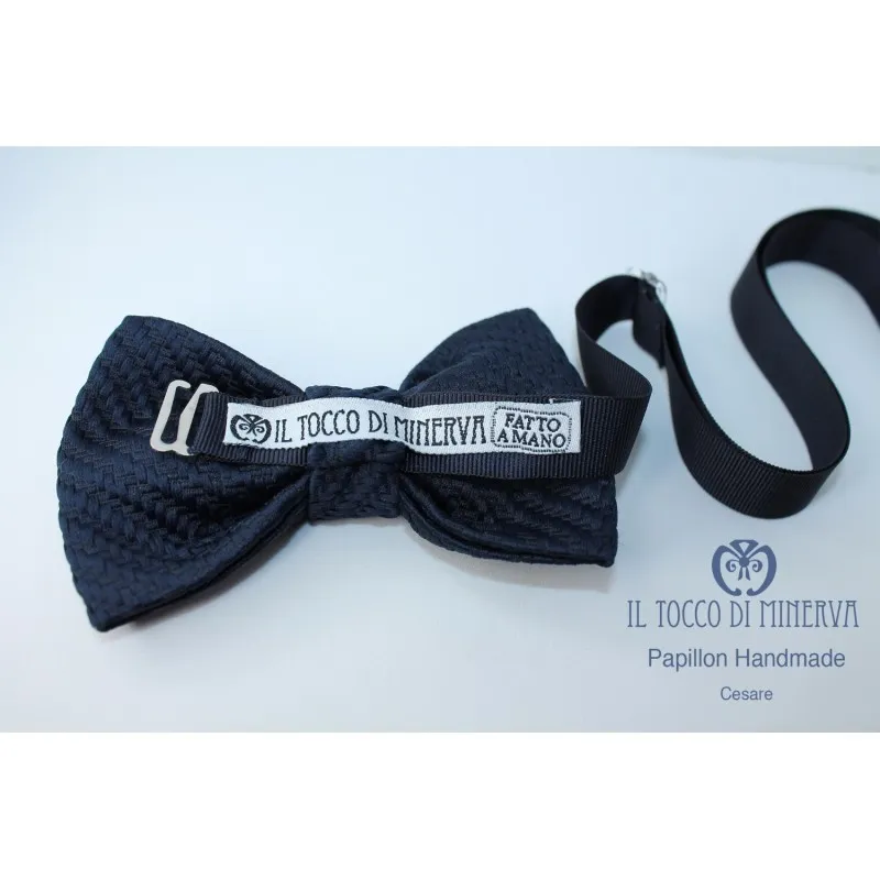 Papillon Uomo Cesare seta tessuto alta moda Linea Sposo - Realizzato a mano 
