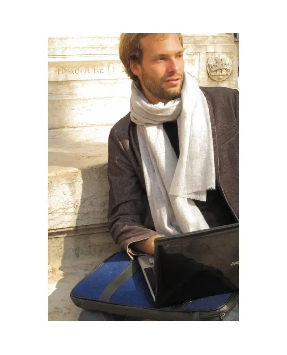 Pashmina in puro cashmere Naturale Avorio