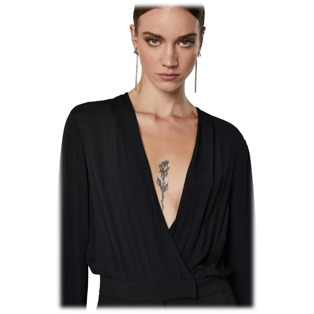 Patrizia Pepe - Tuta Lunga con Blusa e Pantalone Svasato - Nero - Abito - Made in Italy - Luxury Exclusive Collection