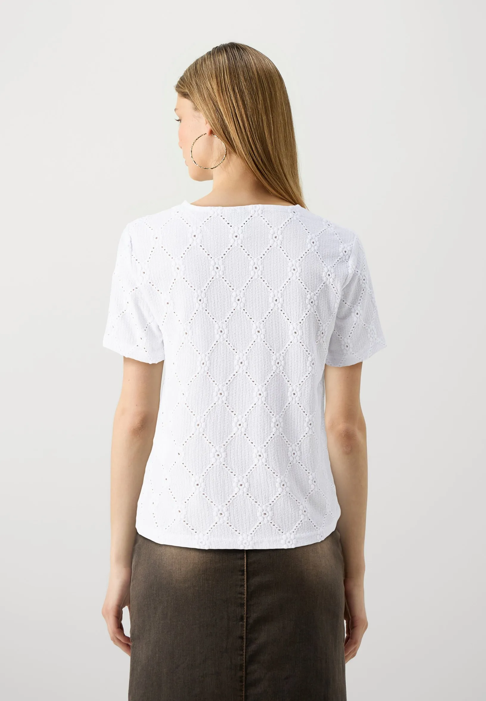 PCSANNI O NECK EMBRODERY - T-shirt con stampa