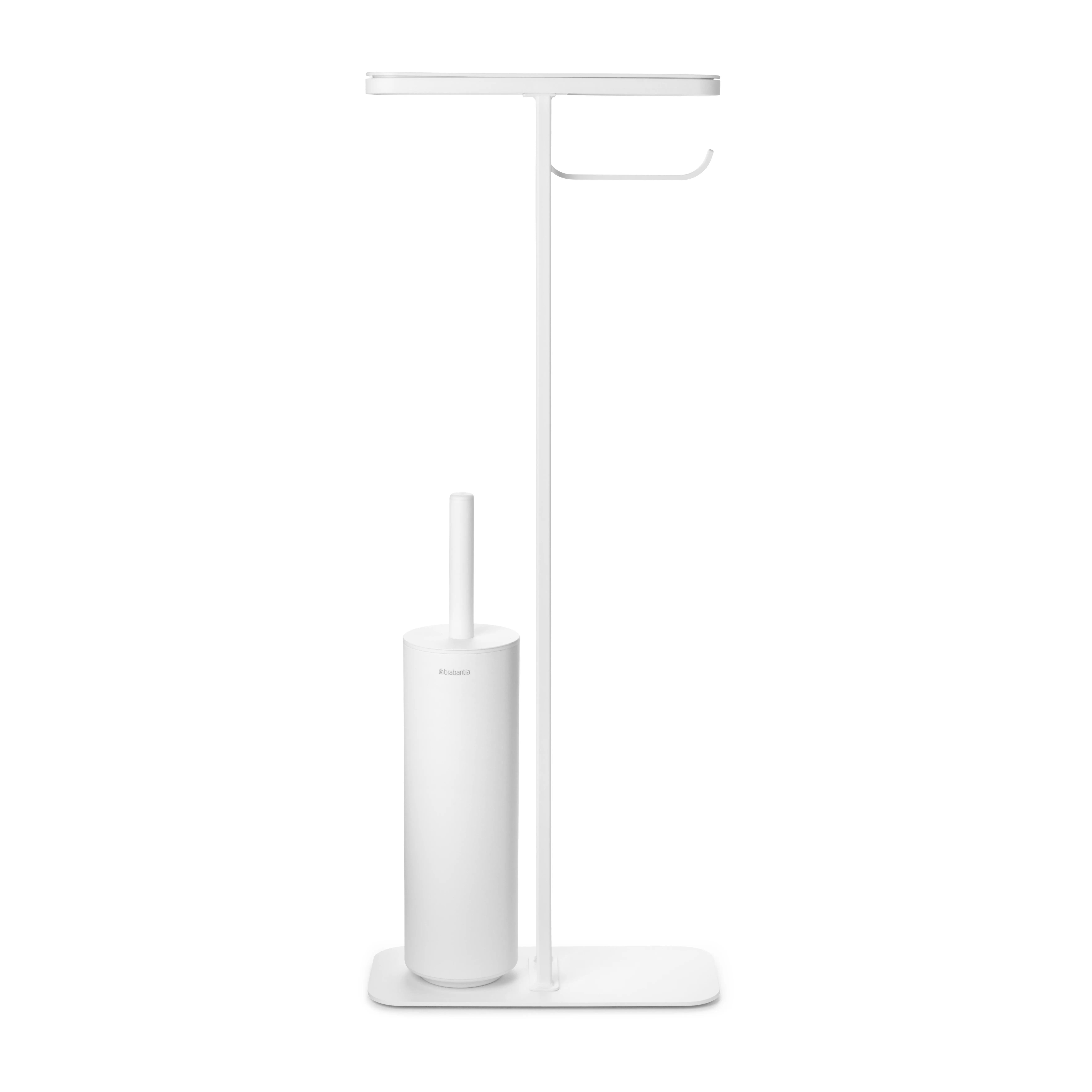 Piantana porta rotolo e scopino MindSet.ji{font-size:18px}Mineral fresh white, silicone