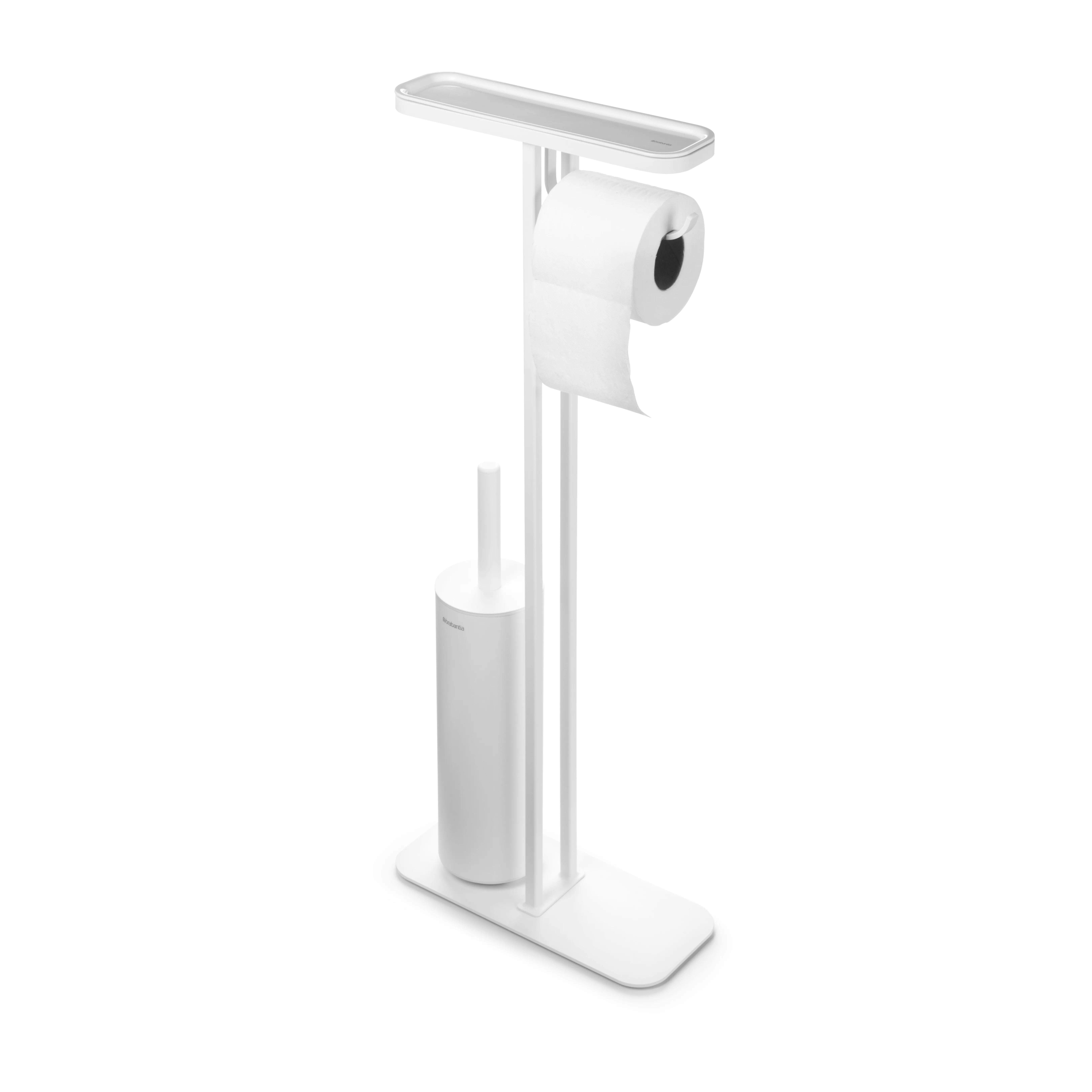 Piantana porta rotolo e scopino MindSet.ji{font-size:18px}Mineral fresh white, silicone