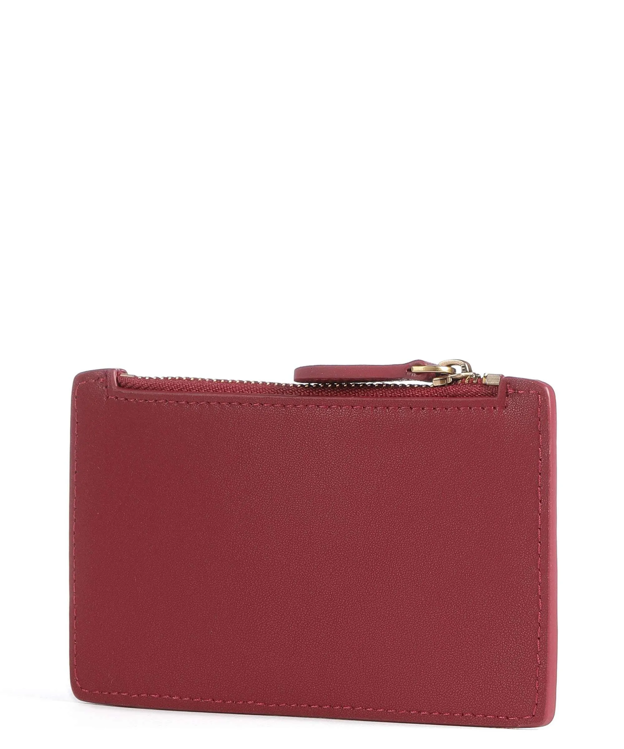  Pinko Airone Porta carte di credito pelle di vacchetta finemente grana rosso scuro  