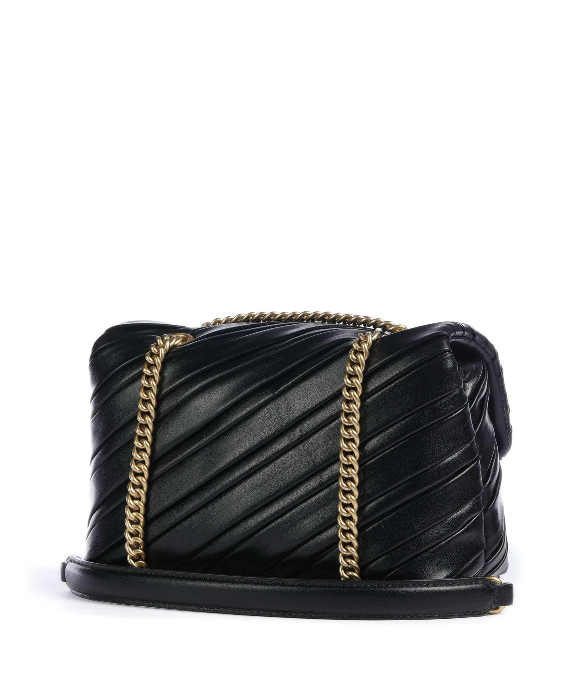  Pinko Love Puff Mini Borsa a spalla nappa pelle nero  