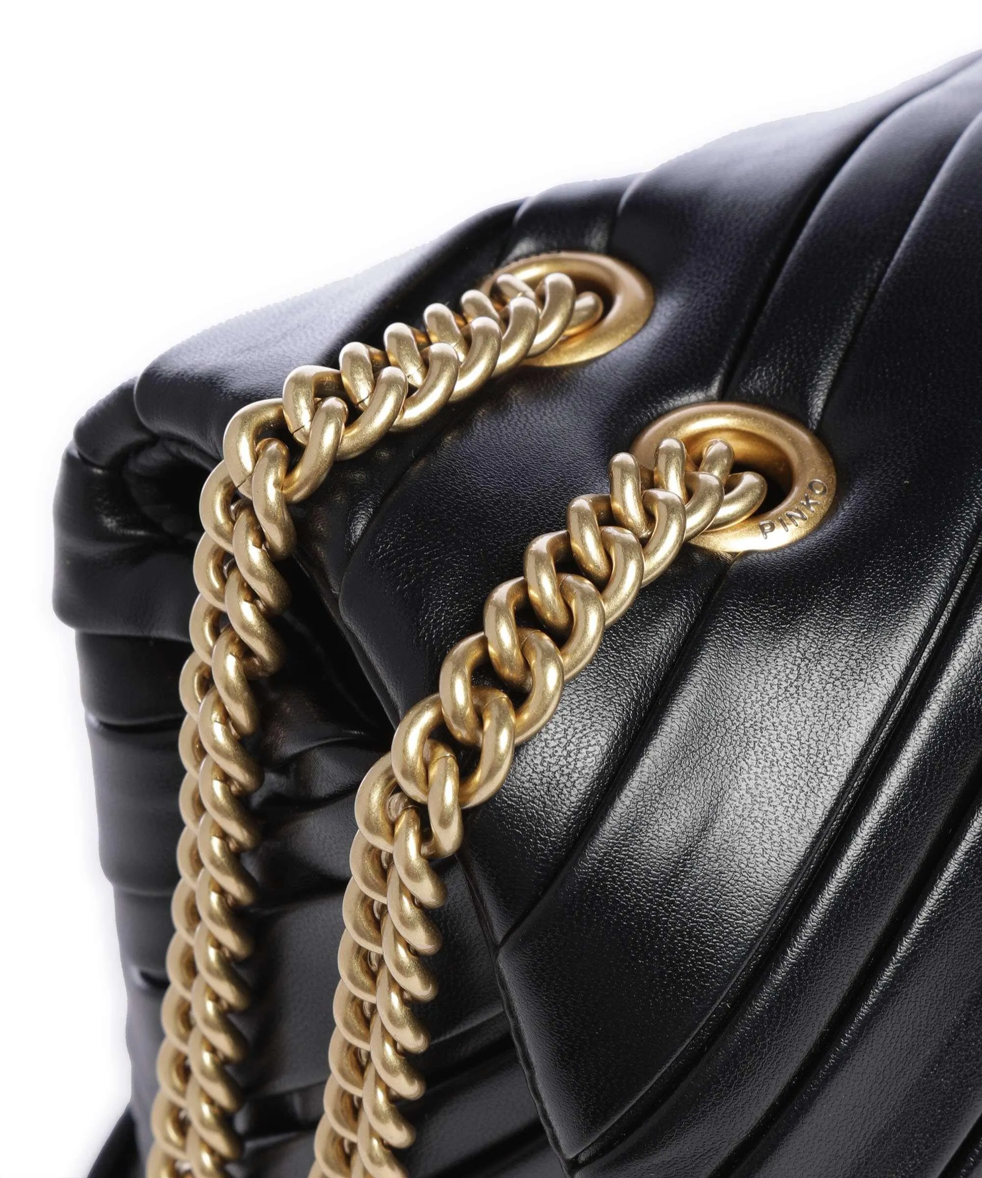  Pinko Love Puff Mini Borsa a spalla nappa pelle nero  
