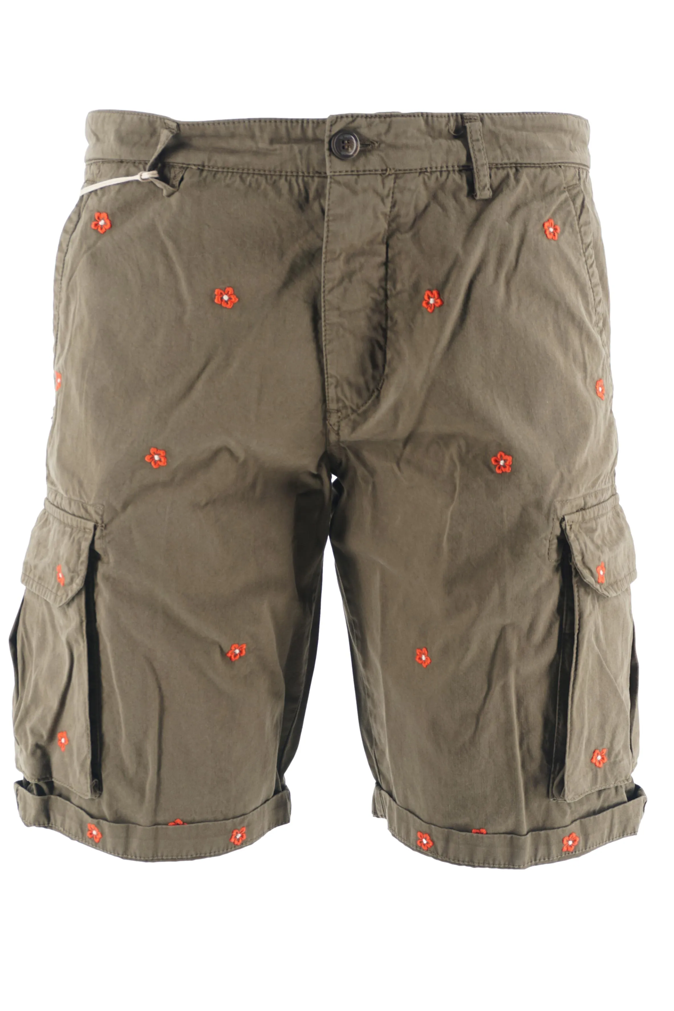 Pocket Shorts with Nick Model Embroidery / Green